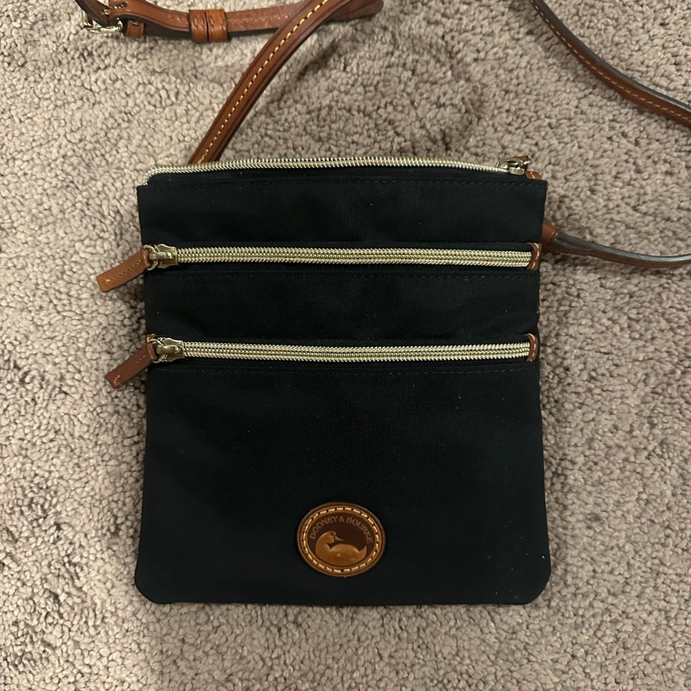 Dooney & Bourke Black and Brown Crossbody Bag